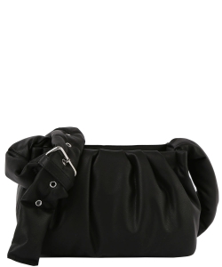 Ruched Puffer Crossbody Bag JYE-0478 BLACK